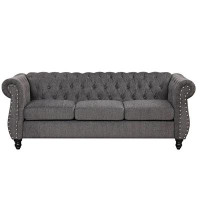 Charlton Home Modern Upholstered Buttoned Tufted Sofa