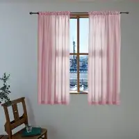 Eider & Ivory™ Velvety Semi Sheer Curtains For Bedroom, Living Room Natural Cotton Texture Rod Pocket Window Sheer Drape