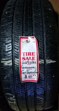 P 225/55/ R16 CONTINENTAL ContiTouringContact M/S Used All Season Tire - 60% TREAD LEFT $60 for THE TIRE / 1 TIRE ONLY !