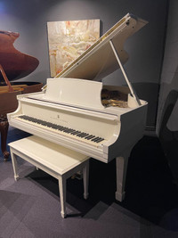 STEINWAY, Model L, High Gloss White, Beautifully Restored @ The Piano Boutique