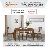 Summer Sale!! Solid wood Construction 7 Pc Dining Sets Starts at $799.00