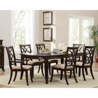 BOMO Formal Dining 7Pc Set Dining Table W Extension Leaves 2X Armchairs And 4X Side Chairs Wooden Dining Room Furniture