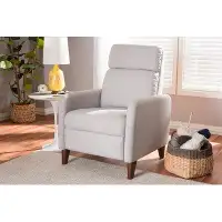 Hokku Designs Lefancy  Casanova Mid-century Modern Light Grey Fabric Upholstered Lounge Chair