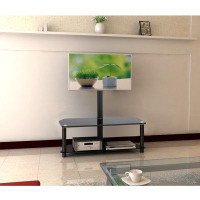 Symple Stuff Symple Stuff Universal TV Stand for up to 60 in Screen, Glass Metal Tabletop Stand