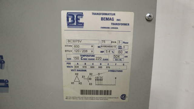 75 - 85 KVA Used Electrical Transformers For Sale!!! in Other Business & Industrial - Image 2