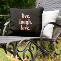 East Urban Home Live Laugh Love Indoor/Outdoor Throw Pillow