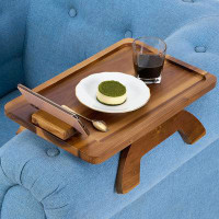 Latitude Run® Sofa Armrest Tray, Arm Table Sofa Arm Tray Clip On Tray Table, Sofa Tray Table For Couch, Folding Snack Ta
