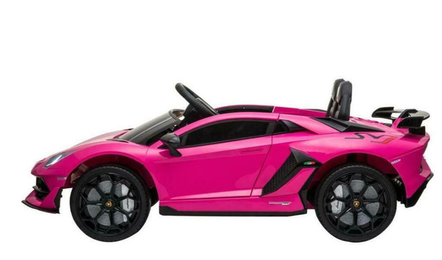 Kids Ride On Cars With Parental Remote Pink Lamborghini SVJ With Rubber Wheels And Leather Chair Warehouse Blowout Sale! in Toys & Games - Image 3