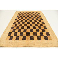 Isabelline One-of-a-Kind Nash Hand-Knotted New Age Brown/Beige/Yellow 5'8" x 7'9" Wool Area Rug