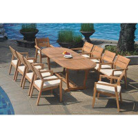 Rosecliff Heights Crewellwalk Oval 10 - Person Teak Dining Set