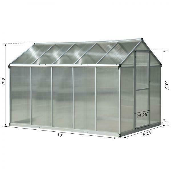 10’x 6ft x 6.5ftPortable Outdoor Walk-In Cold Frame Greenhouse Aluminum Frame / Heavy duty Greenhouse for sale in Patio & Garden Furniture in Ontario - Image 2
