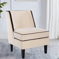 Ebern Designs Velvet Upholstered Accent Chair with Pillow