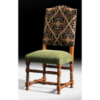 David Michael Upholstered Solid Wood Side Chair in Green