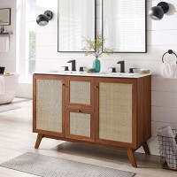 Modway Soma 48” Double Sink Bathroom Vanity In Oak Black