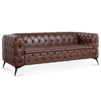 Red Barrel Studio 84.06Inch Width Traditional Square Arm removable cushion 3 seater Sofa