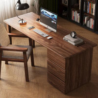 Fit and Touch 70.87" Nut-brown Rectangular Solid Wood desks