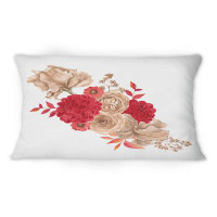 East Urban Home Autumn Bouquet Of Fall Flowers And Leaves II -1 Traditional Printed Throw Pillow
