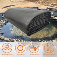20ft*20ft 12mil Fish Pond Liners Gardens Pools HDPE Membrane Reinforced Landscaping Impervious Aquaculture 056162