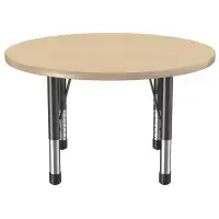 Factory Direct Partners Round T-Mould Adjustable Height Activity Table with Standard Ball Glide Legs