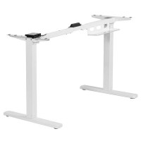 Vivo Inbox Zero White Electric Stand Up Desk Frame, Single Motor Standing Adjustable Base