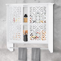 Rebrilliant Nalanee Carved Wall Mounted Bathroom Cabinet Storage