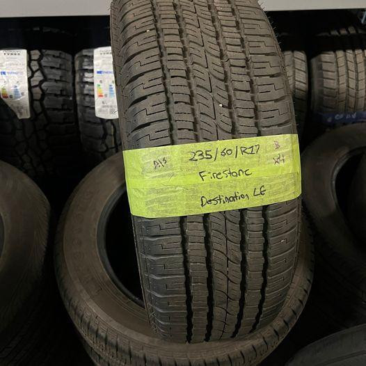 235 60 17 2 Firestone Champion Used A/S Tires With 75% Tread Left in Tires & Rims in Barrie