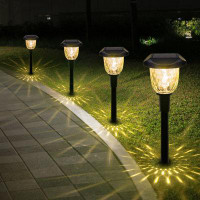 SolarEra Outdoor Solar Pathway Lights LED Waterproof Glass Lampshade Landscape Path Walkway Back Yard Lights For Garden