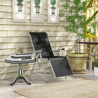 Outdoor Lounge Chair 30.7" x 22.8" x 43.3" Black