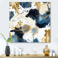 Wrought Studio Abstract Pattern With Blue & Golden Textures I - Abstract Metal Wall Art Prints