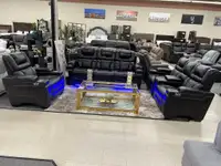 Leather Power Recliner Sets Canada! LED lights!!