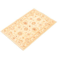 Isabelline Hand-Knotted Chobi Finest Ivory Wool Rug 3'2" X 4'8"