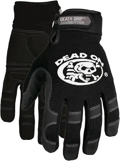 DEAD ON PYTHON ANTI-VIBRATION GLOVES DURABLE, STRETCH MATERIAL WITH THICK PALM PADS FOR A COMFORTABL...