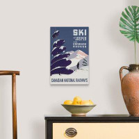 Ebern Designs Poster Advertising The Canadian Ski Resort Jasper Canvas Wall Art