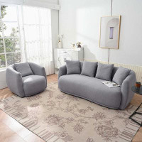 Hokku Designs Upholstered Sofa Set, Modern Arm Chair For Living Room And Bedroom, With 5 Pillows