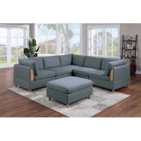 Latitude Run® Contemporary Living Room Furniture 6Pc Modular Sectional Sofa_35 x 102 x 102