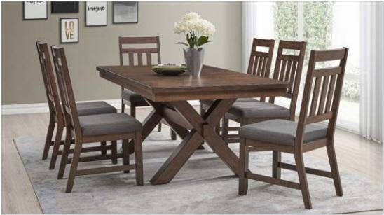 7 PC. DINING SET ( 80x40 ) Table Top with MDF with Birch Veneer in Dining Tables & Sets in Alberta - Image 2