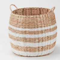 Bayou Breeze Wilke Large Striped Basket With Handles