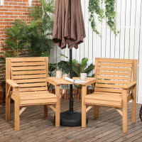 Winston Porter 3Pcs Outdoor Bench Set for Garden, Backyard, Balcony, Light Brown