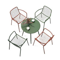 Corrigan Studio Iron Art Outdoor Table And Chair Nordic Modern Simple Combination Idyllic Courtyard Garden Coffee  Outdo
