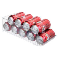 iDesign Plastic Refrigerator and Freezer Storage Organizer Bin Soda Can and Drink Holder, BPA-Free, Clear