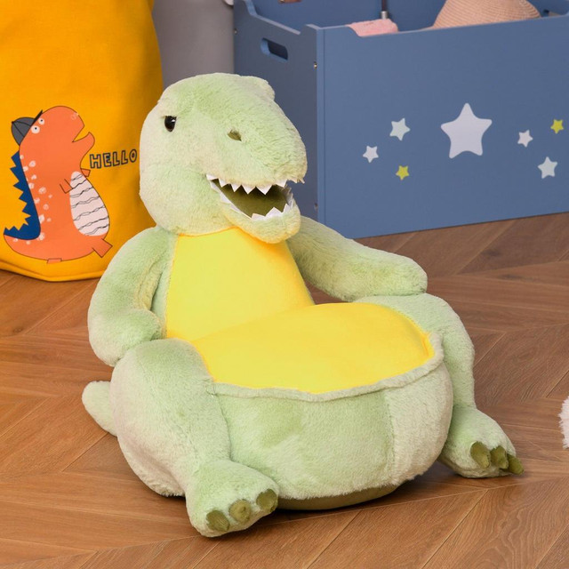 ANIMAL KIDS SOFA CHAIR CARTOON CUTE DINOSAUR STUFFED WITH ARMREST FLANNEL PP COTTON in Toys & Games