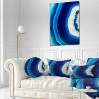 The Twillery Co. Designart 'Blue Agate Crystal' Abstract Throw Pillow