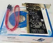 SATA HOST CONTROLLER PCI CARD FOR 2 EXTRA INDEPENDENT SATA CHANNELS - BRAND NEW $29