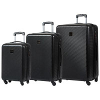 Champs Iconic Collection 3-Piece Hard Side Expandable Luggage Set - Black