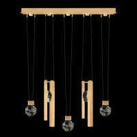 Fine Art Handcrafted Lighting Aria 43" W Linear Pendant with Charm 3,4