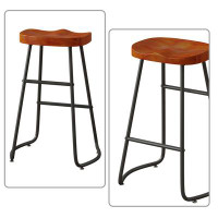 17 Stories Simple and practical bar stool set of two with metal legs and feet