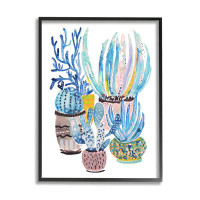 Stupell Industries Patterned Blue Cactus Plants Giclee Art By Karen Fields