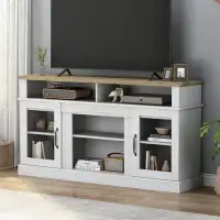 Latitude Run® 58" Multifunctional Wood TV Stand With Storage Cabinet And Shelves
