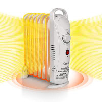 CAYNEL Caynel 700watt Portable Mini Electric Oil Filled Radiator Indoor Space Heater 7-fin With Thermostat,energy Saving