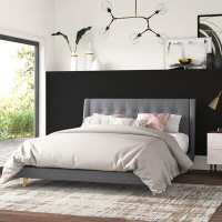 Mercury Row Milazzo Mid-Century Modern Fabric Upholstered Wingback Platform Bed